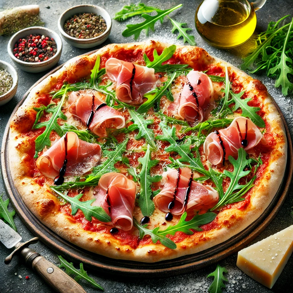 Recept za pizzu "Montenegro" sa pršutom i rukolom